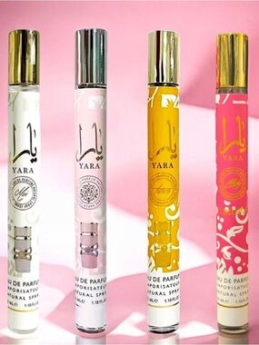 Ara Women Fragrance Roller Trio — Pink, White, Yellow, Coral four in a box